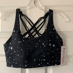 Wildfox scattered stars strappy back sports bra